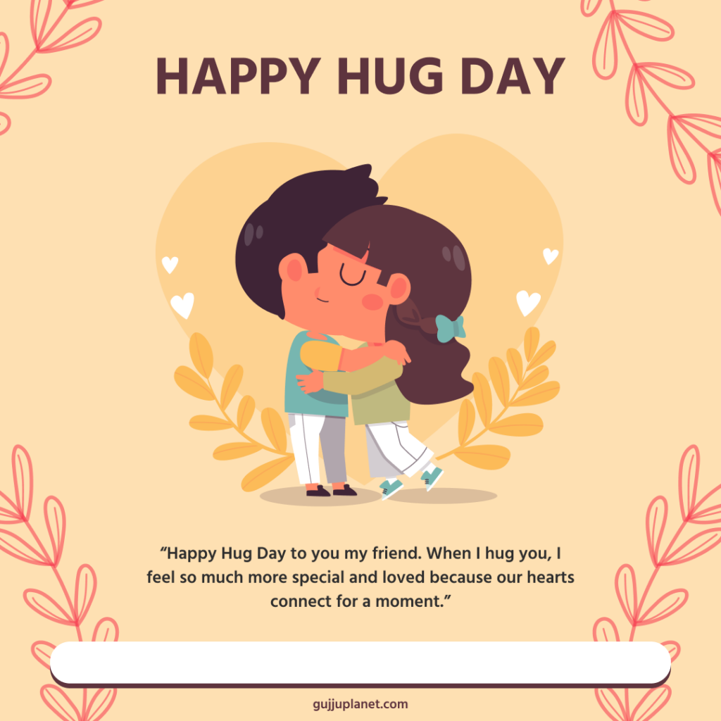 Hug day greeting card