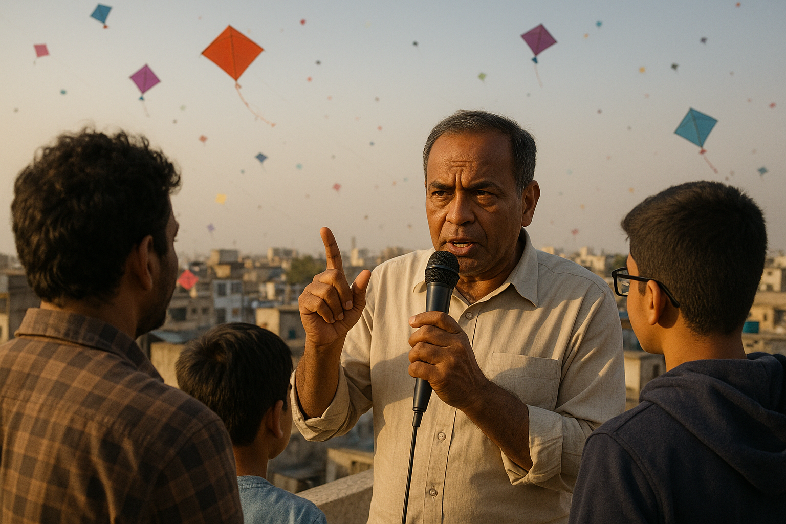 ઉત્તરાયણ 2026માં પતંગો ઉડાવતી ભીડ
