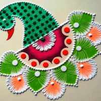 હાલ્ફ રાઉન્ડ રંગોળી 16