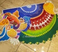 હાલ્ફ રાઉન્ડ રંગોળી 2