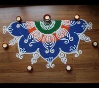 હાલ્ફ રાઉન્ડ રંગોળી 11