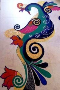 મોર ની રંગોળી વાળી ડિઝાઇન 28