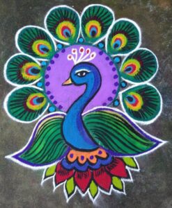 મોર ની રંગોળી વાળી ડિઝાઇન 2